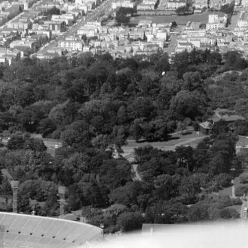 [Aerial view looking at Stanyan in Golden Gate Park]