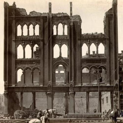 [Society of California Pioneers Building in ruins]