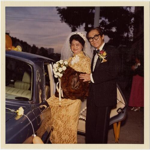 [Engracia and Mario outside St. Agnes Church during their Golden Anniversary]