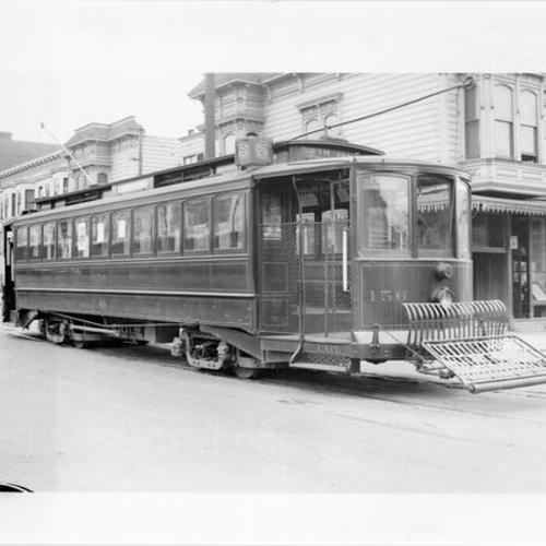 [Market Street railroad 6 line streetcar at Oak Street and Divisadero]