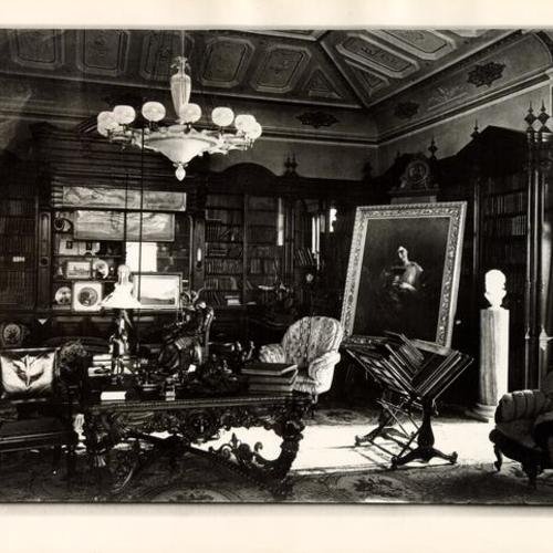 [Library in the residence of Milton S. Latham at 636-638 Folsom Street]