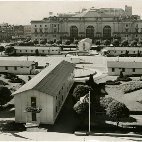 [Temporary Barracks located in the Civic Center Plaza]