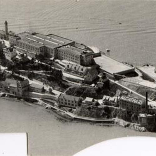 [Aerial view of Alcatraz Island Federal Penitentiary]