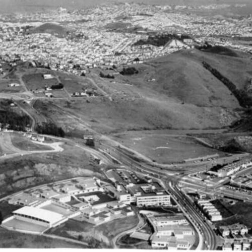 [Aerial view of the Diamond Heights district]