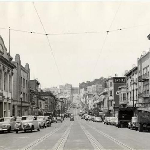 [Broadway & Montgomery looking towards Russian Hill]
