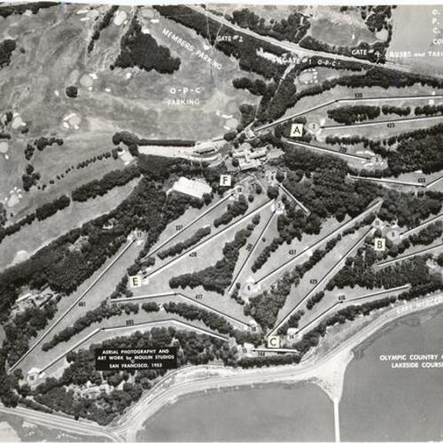 [Aerial view of the Olympic Club's Lakeside golf course]
