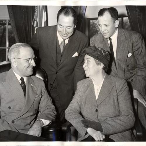 [Miss Gabriela Mistral, winner of 1945 Nobel Prize for Literature meeting with President Harry Truman]