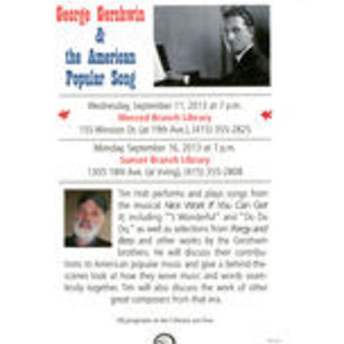 George Gershwin & the American Popular Song flyer
