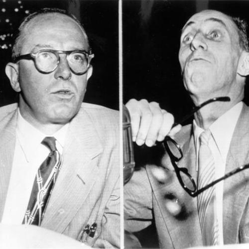 [Harry Bridges and James P. Blaisdell testifying before the Senate Labor Committee]
