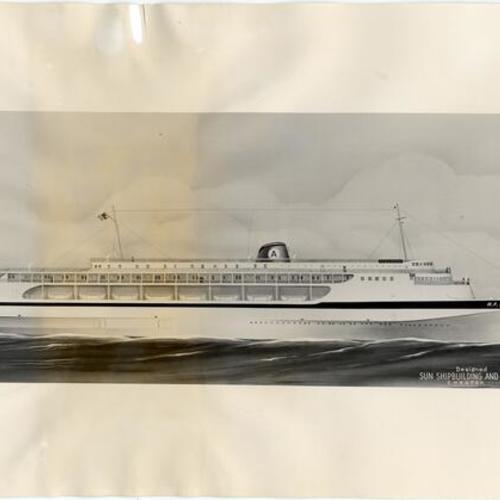 [Drawing of the new passenger liner "H.F. Alexander"]