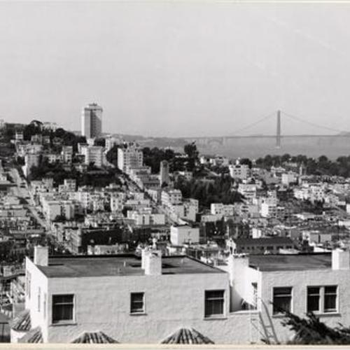 [View of Russian Hill and the Golden Gate Bridge]