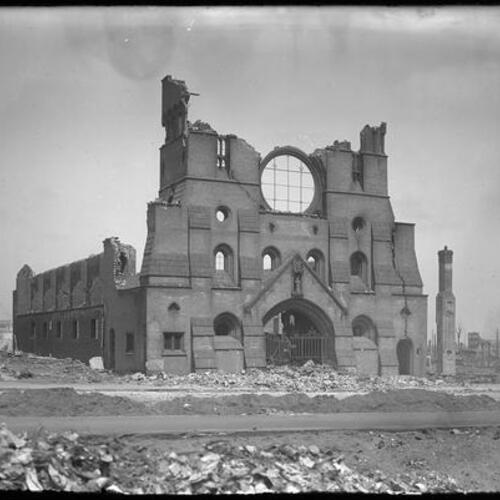 Church of the Advent on 11th Street after earthquake