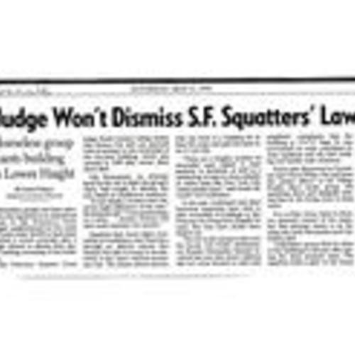 Judge Won't Dismiss SF Squatters..., SF Chronicle, May 15 1999