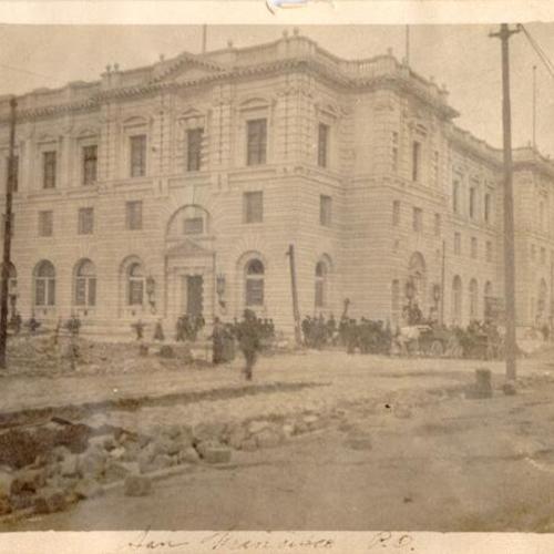 [Post Office on the corner of 7th and Mission streets after the earthquake and fire of April, 1906]