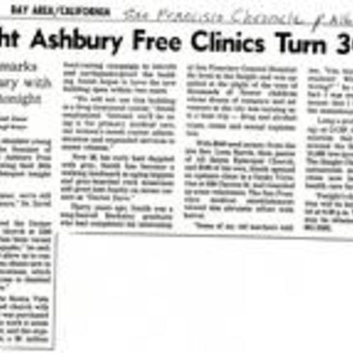 Haight Ashbury Free Clinics Turn 30, San Francisco Chronicle, June 7 1997
