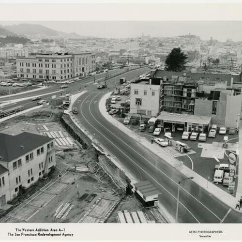 Aerial Photo of Western Addition Area A-1 at Geary Boulevard and Divisadero Street