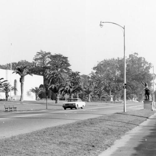 [View East in Golden Gate Park between De Young Museum and Music Concourse]