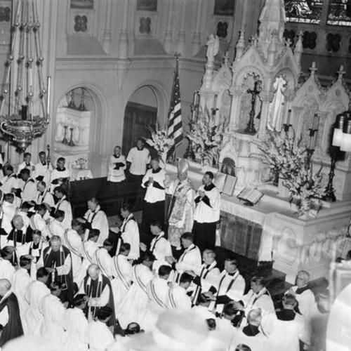 [Ordaining priests at St. Mary's Cathedral]