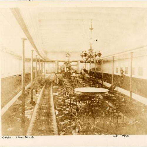 [Interior of cabin on Packet ship "New World"]