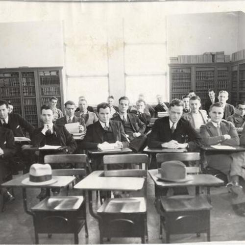 [Students in a classroom at the University of San Francisco law school]