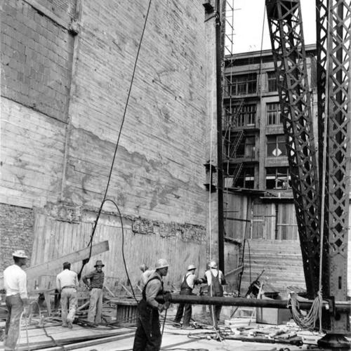 [Construction work being done on the Matson Building]