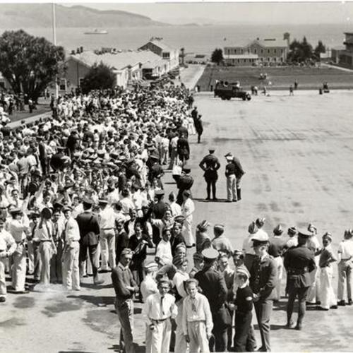 [San Francisco School Traffic Police on the Parade Grounds at the Presidio]