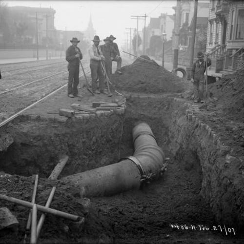 [City Pipe System -2-24" 22 1/2- Howard & 20th Sts. N. Conn. view North]