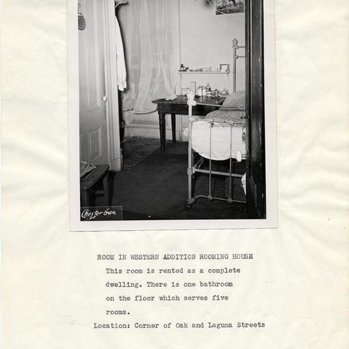 [Interior of a boarding house at the corner of Oak and Laguna streets in the Western Addition district]