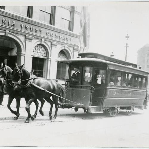[Horse car shuttle from Market and Sutter streets to Ferry Building]