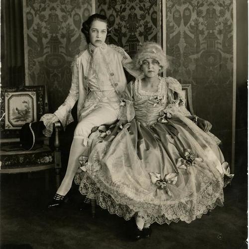 [Alma Emma Spreckels and Dorothy Spreckels in 18th century French costumes]