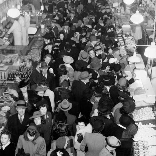 [Crowd shopping at Grant Market]