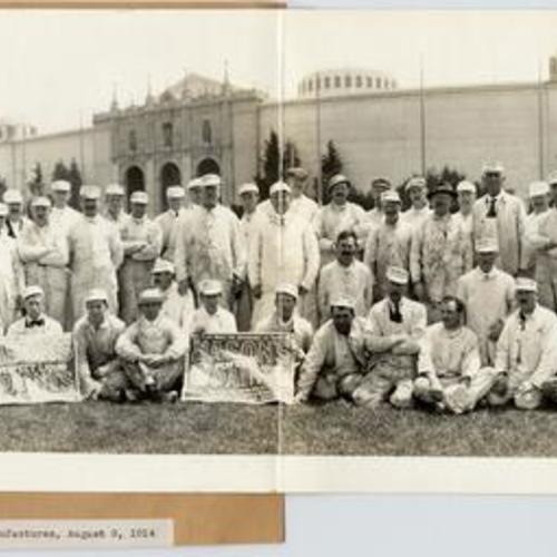 Group of Painters in front of Palace of Manufactures, August 8, 1914