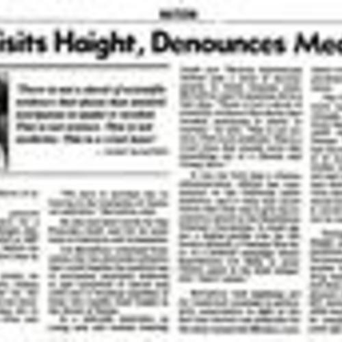 U.S. Drug Czar Visits Haight, Denounces Medical Use of Pot, San Francisco Chronicle, August 16 1996