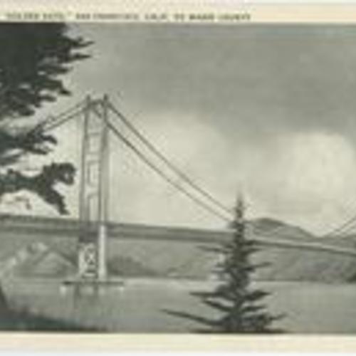 [Bridging the Golden Gate, San Francisco, Calif. To Marin County ]