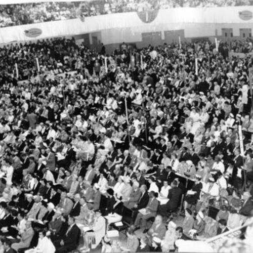 [Crowd of people at a world conference at the San Francisco Civic Auditorium]