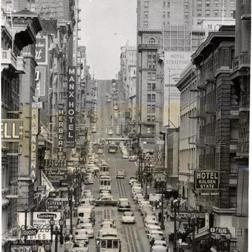 [View of Powell Street looking north from near Ellis]