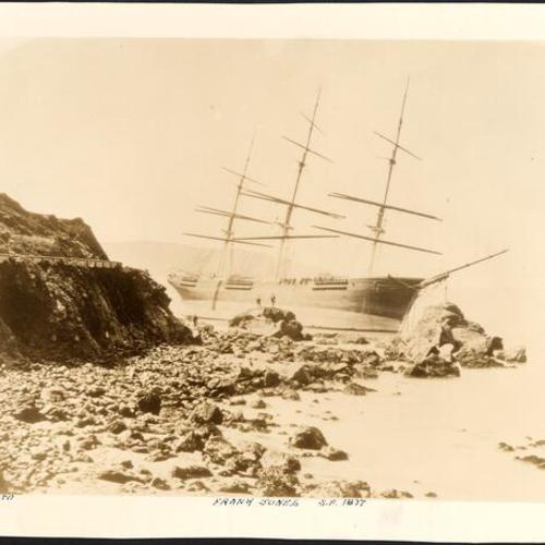 [Wooden sailing ship "Frank E. Jones" wrecked in 1877]