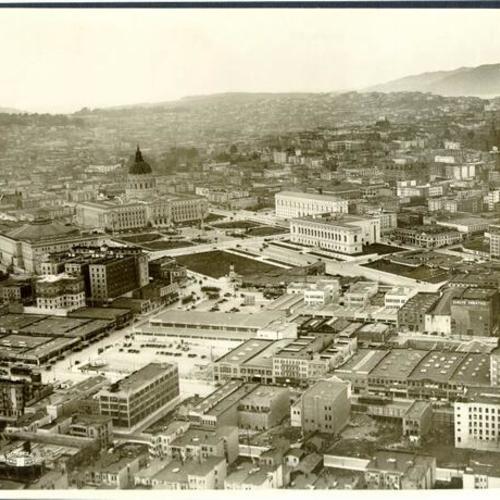 [Aerial of the Civic Center]