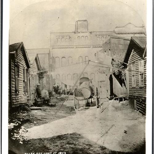 Alley Off Post Street, between Grant Avenue and Kearny Street. 1858