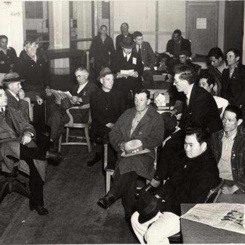 [Sit-down protest during 1937 WPA strike]