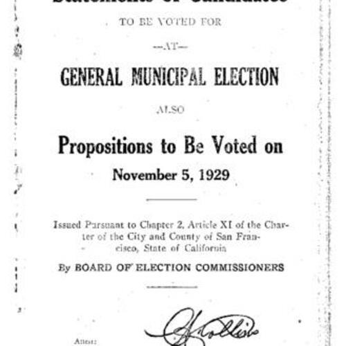 1929-11-05, San Francisco Voter Information Pamphlet