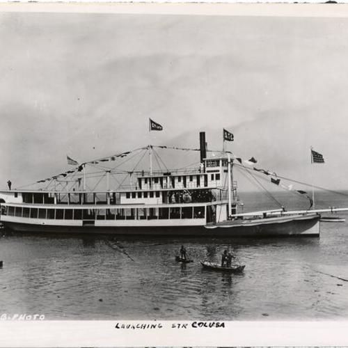 [Launching of steamer "Colusa"]