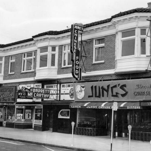 [Storefronts along 5300 block of Geary Boulevard]