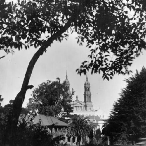 [St. Ignatius Church, photographed from Golden Gate Park]