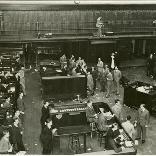 [Trading floor of the San Francisco Stock Exchange]