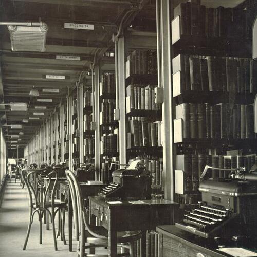 [Typewriters at the old Main Library - Third Floor Stacks]
