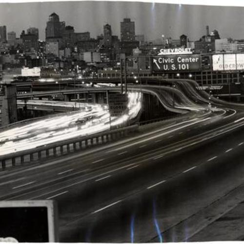 [Traffic on James Lick Freeway on New Years Day, 1960]