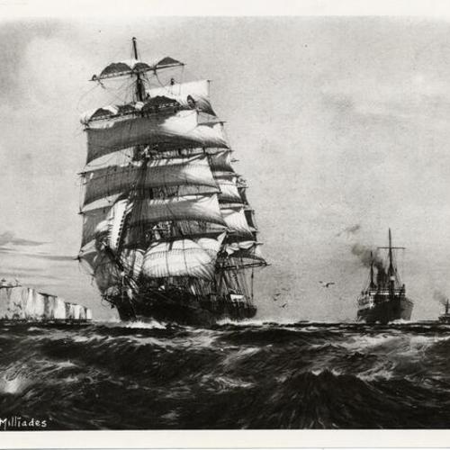 [Painting of sailing ship "Miltiades"]