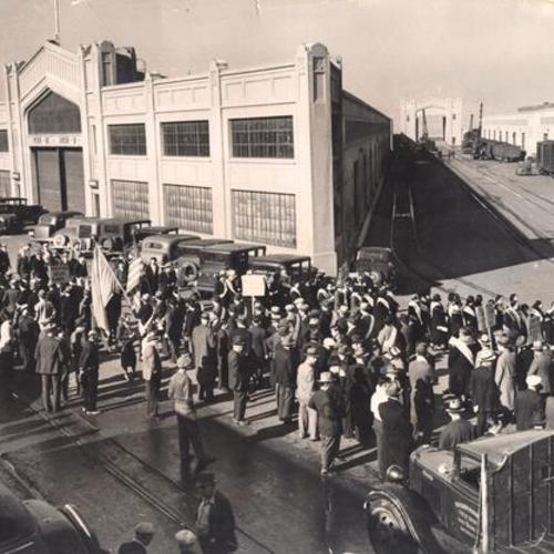 [Demonstration against shipment of scrap iron believed destined for Japan]