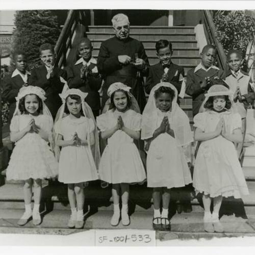 [Mildred's first Holy Communion at Saint Francis Xavier Church on Pine Street]